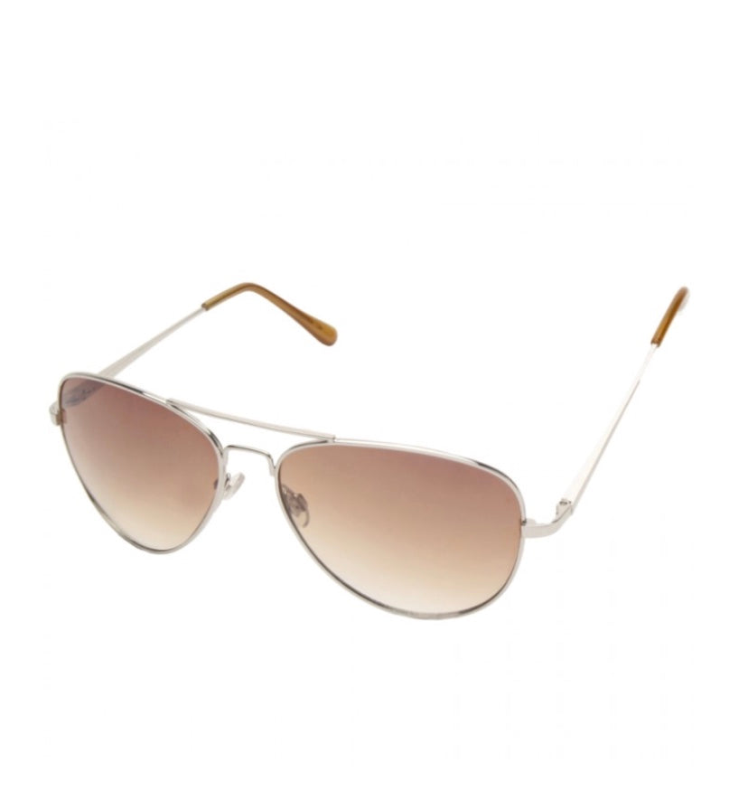 8703 AVIATOR STYLE SUNGLASSES WITH SILVER METAL FRAME