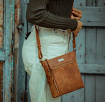 RUE Distressed Leather Crossbody Bag