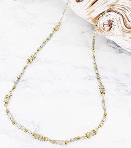 NP1005 Long Metal Bar & Chain Necklace