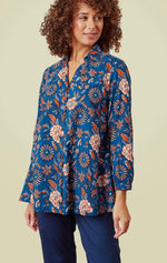 Emma Trailing Botanical Shirt - Navy Mix