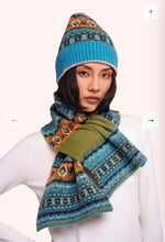 FIS2 FAIR ISLE SCARF, TEAL MIX