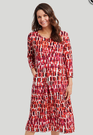 Petra Print Ryley Dress - Pink Mix