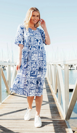 One Summer Yvonne Dress Block Print