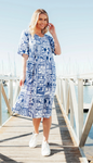 One Summer Yvonne Dress Block Print