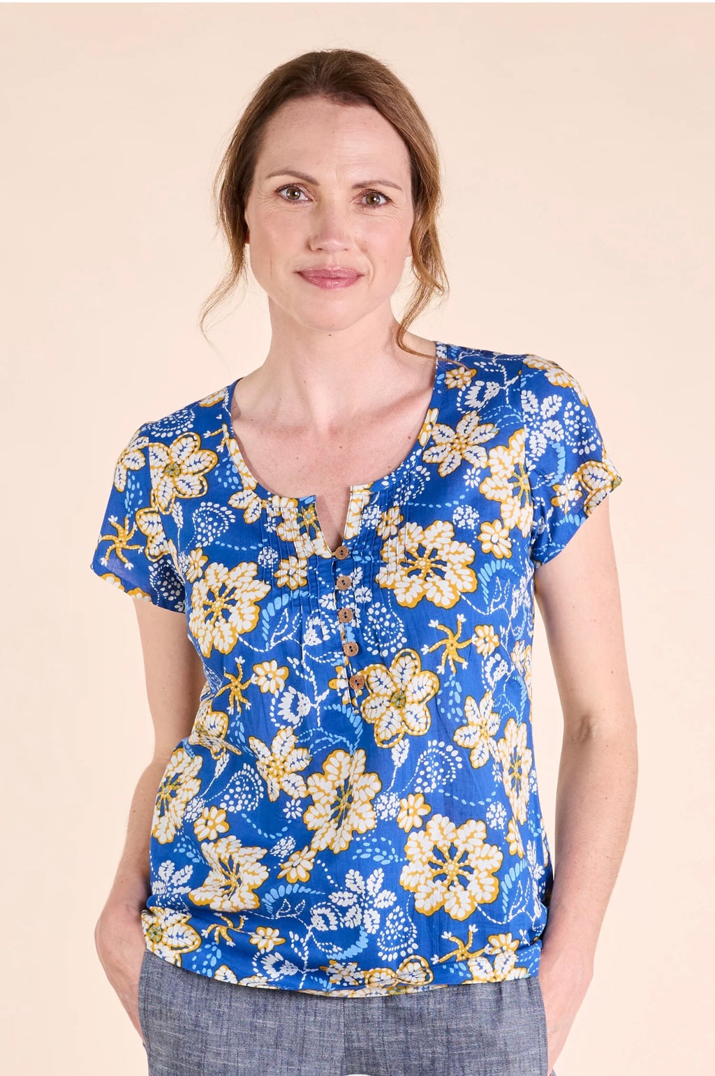 DF4029 Cotton Voile Pintuck Top