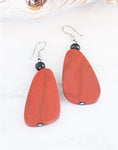 FB1321 WOODEN PEBBLE EARRINGS