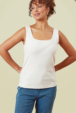 Saren Cotton Rib Vest - White