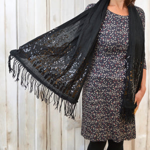 Black Sequin Scarf