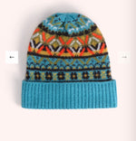 FIB2 FAIR ISLE BEANIE, TEAL MIX