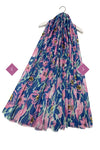 8082 Intwined Floral Metallic Thread Frayed Scarf