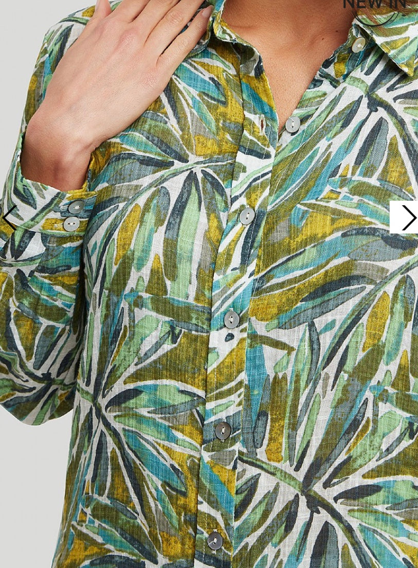 Palm House Amelia Shirt - Green Mix