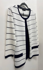 13356 Stripe Mock Cardigan with insert top