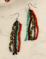 DC1409BLU DROP BEAD EARRINGS