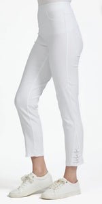 216 EYELET DETAILED BENGALINE STRETCH TROUSERS