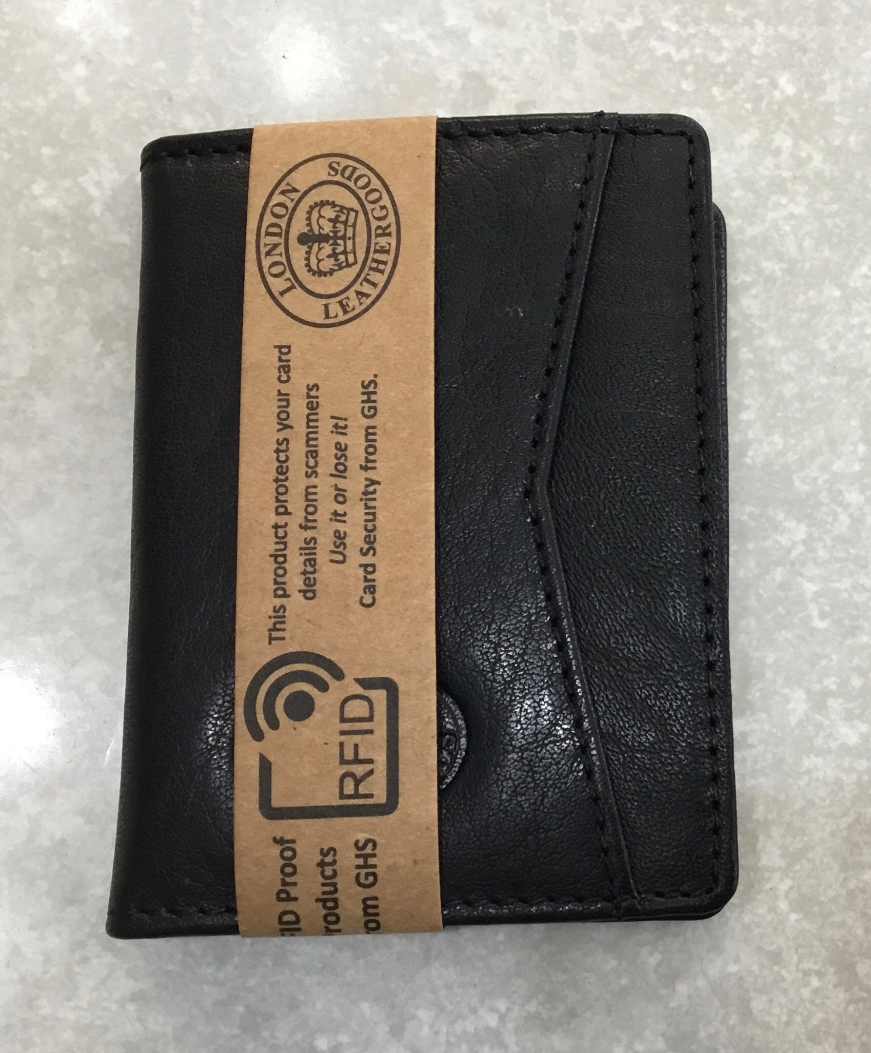 0830 Black Leather RFID Card Case