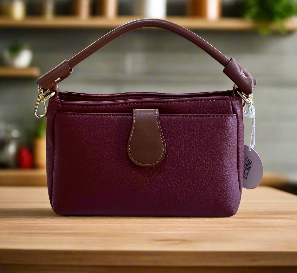 2856 Triple Compartment Shoulder Bag
