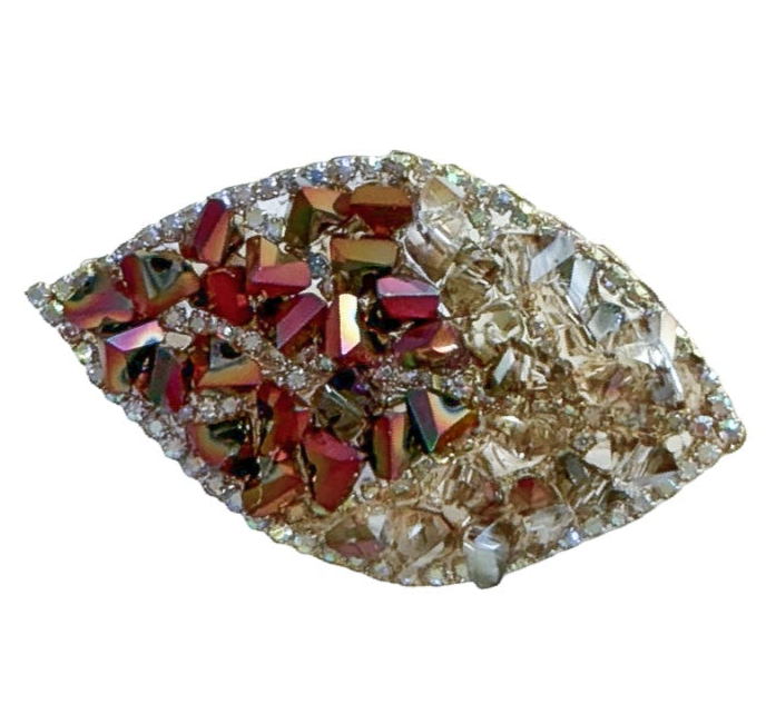 Iridescent Crystal Leaf Brooch (2 Colours)