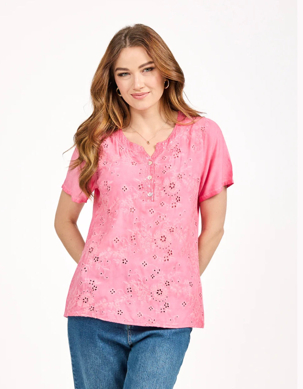 635 EMBROIDERY ANGLAISE EMBELLISHED TOP