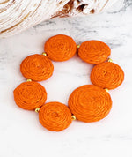 DC1509 ELASTICATED RAFFIA DISC BRACELET