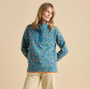Teal Shoreline Meadow Quarter Zip Top