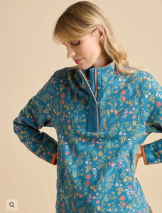 Teal Shoreline Meadow Quarter Zip Top