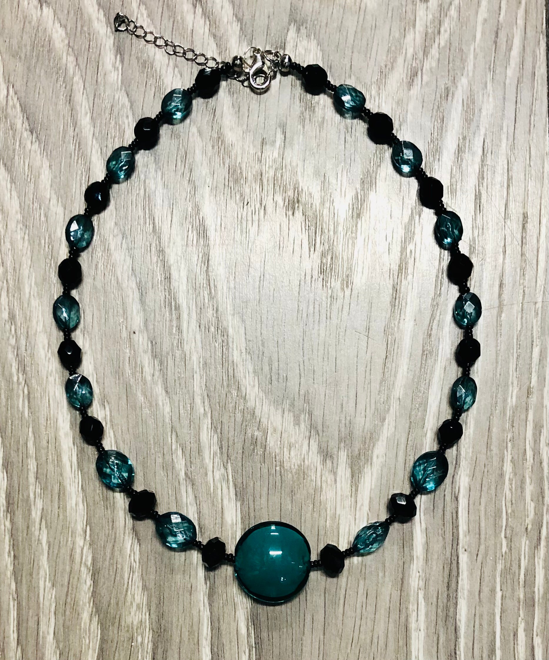Murano Glass and Crystal Bead Necklace