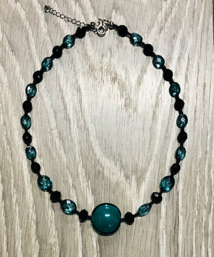 Murano Glass and Crystal Bead Necklace