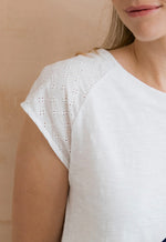 LM26114 TIDAL ORGANIC COTTON BRODERIE T-SHIRT WHITE