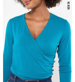 Beautiful Jersey Wrap Front Top