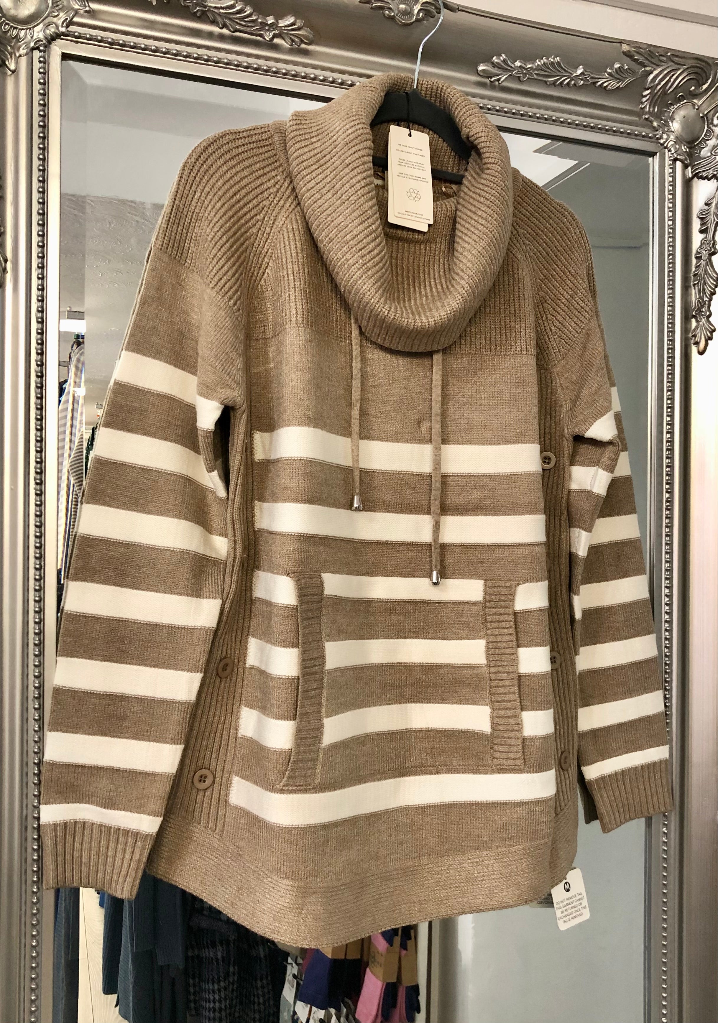 Cowl Neck Stripe Jumper