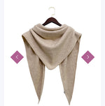8622 Plain Pull-Through Knit Wool Blend Triangle Scarf Wrap