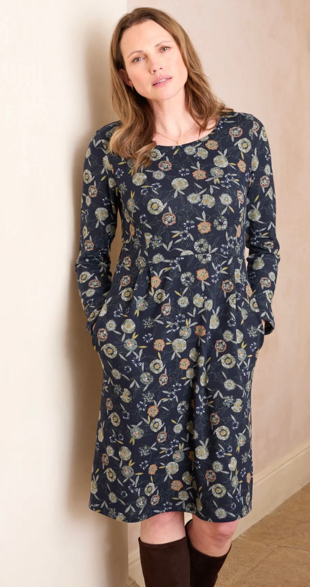 LM25592 FRAMPTON FLORAL PRINT MIDI DRESS NAVY