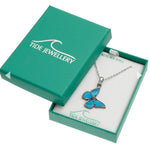 TJ991 Blue morpho butterfly Necklace
