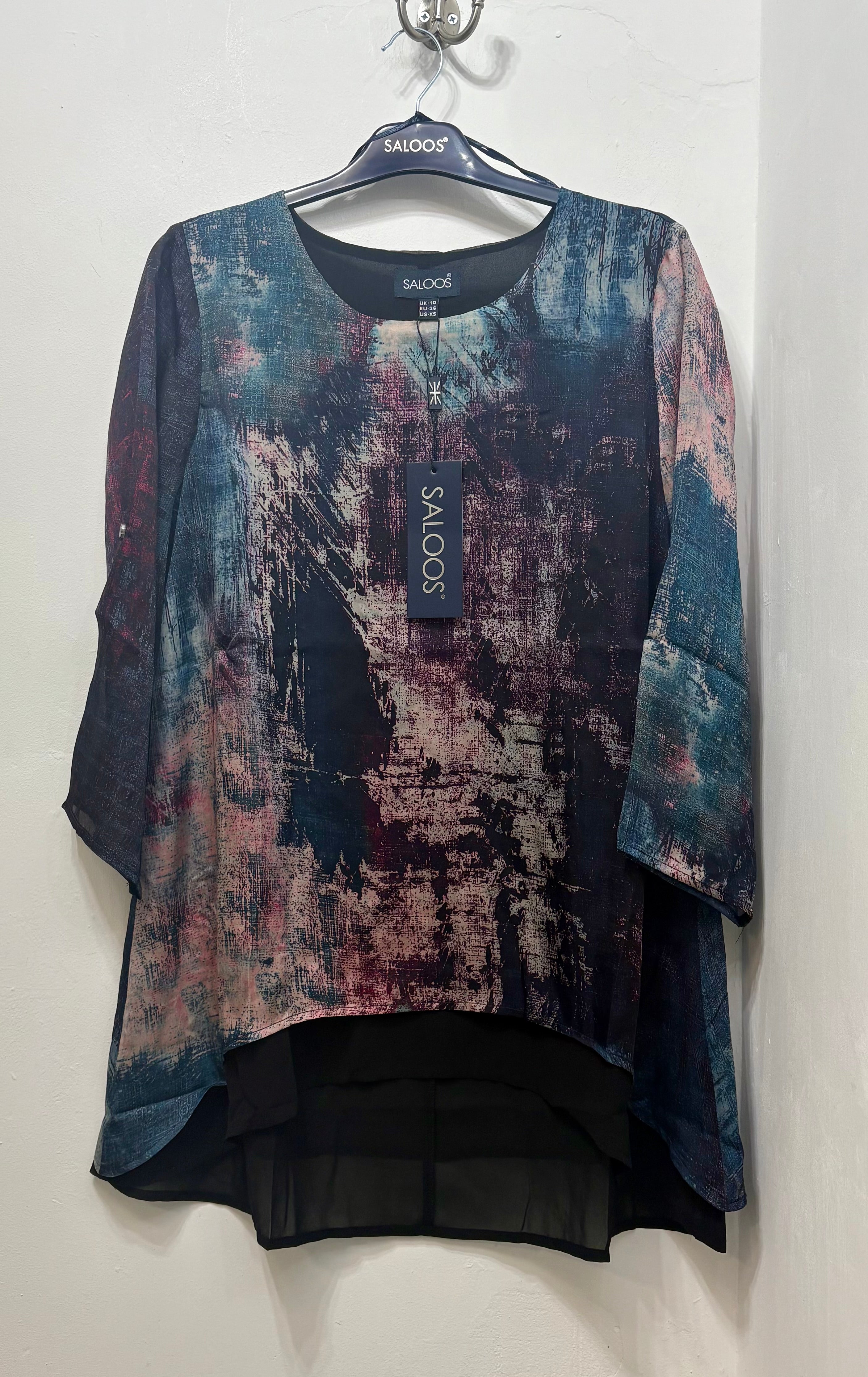 7016 silk & Chiffon Tunic