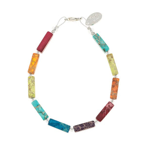 B1865 Rainbow Jasper Semi-Precious Beaded Bracelet