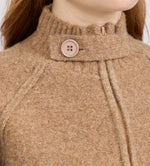 307 BUTTON TAB COLLAR ZIP-UP KNIT CARDIGAN WITH POCKETS