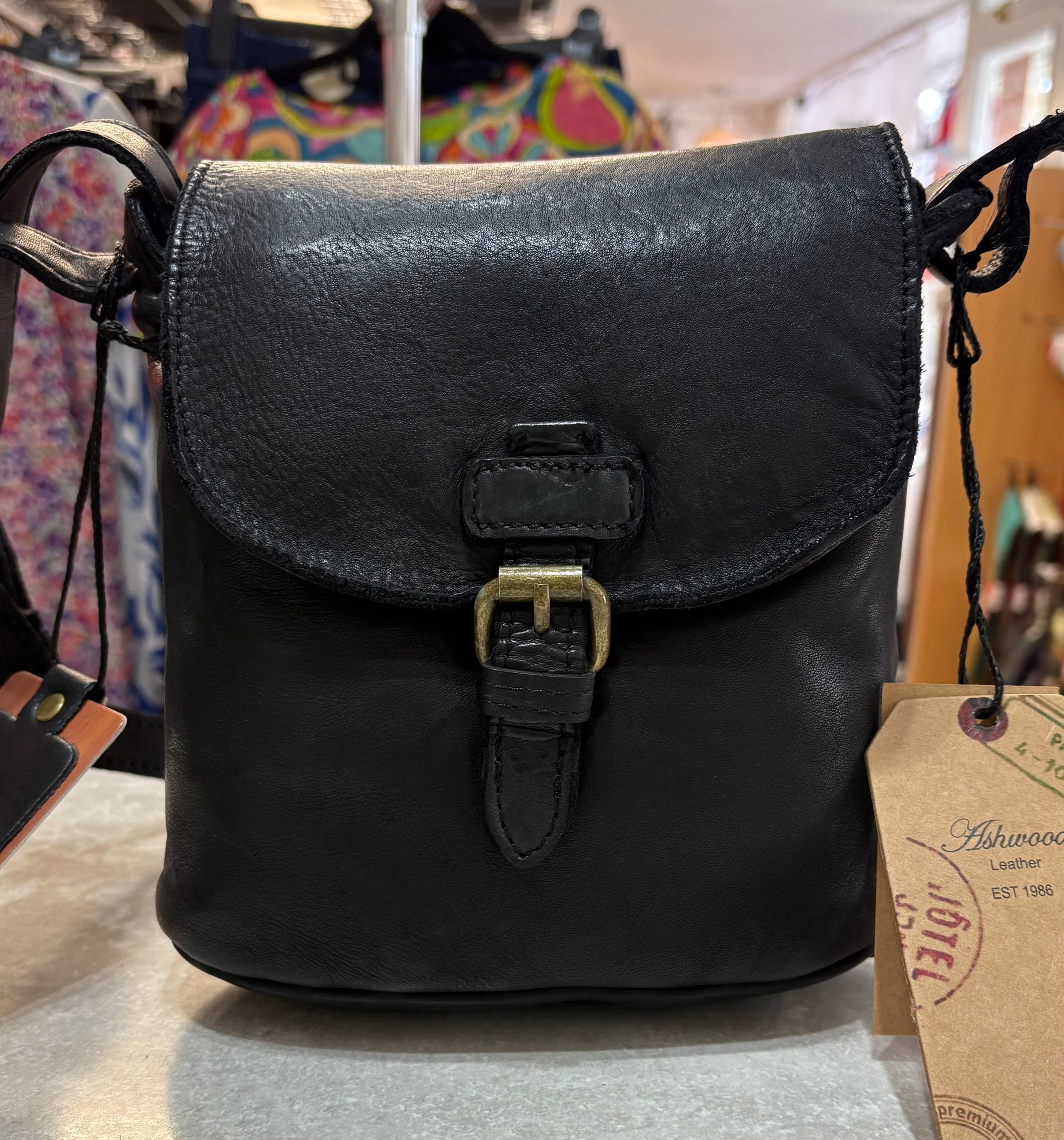D-90 Ashwood Leather Crossbody Bag