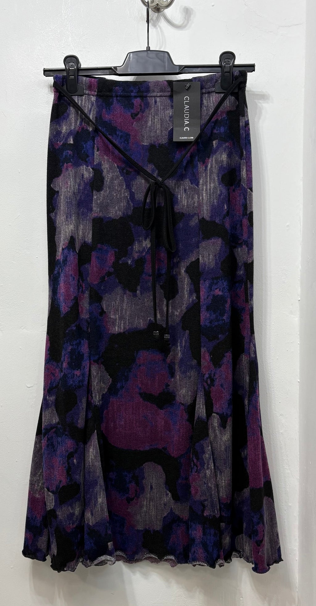 13107 Abstract Print Skirt (matching mock jacket available)
