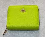7273 LORENZ ZIP ROUND COMPACT PURSE WITH BEE MOTIF