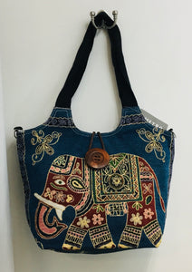 Elephant design Canvas Shoulder/Crossbody Bag