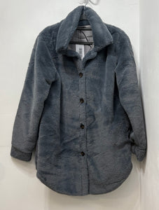 9825 Plain Faux Fur Shacket