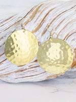 KH1311 Beaten Metal Disc Earrings