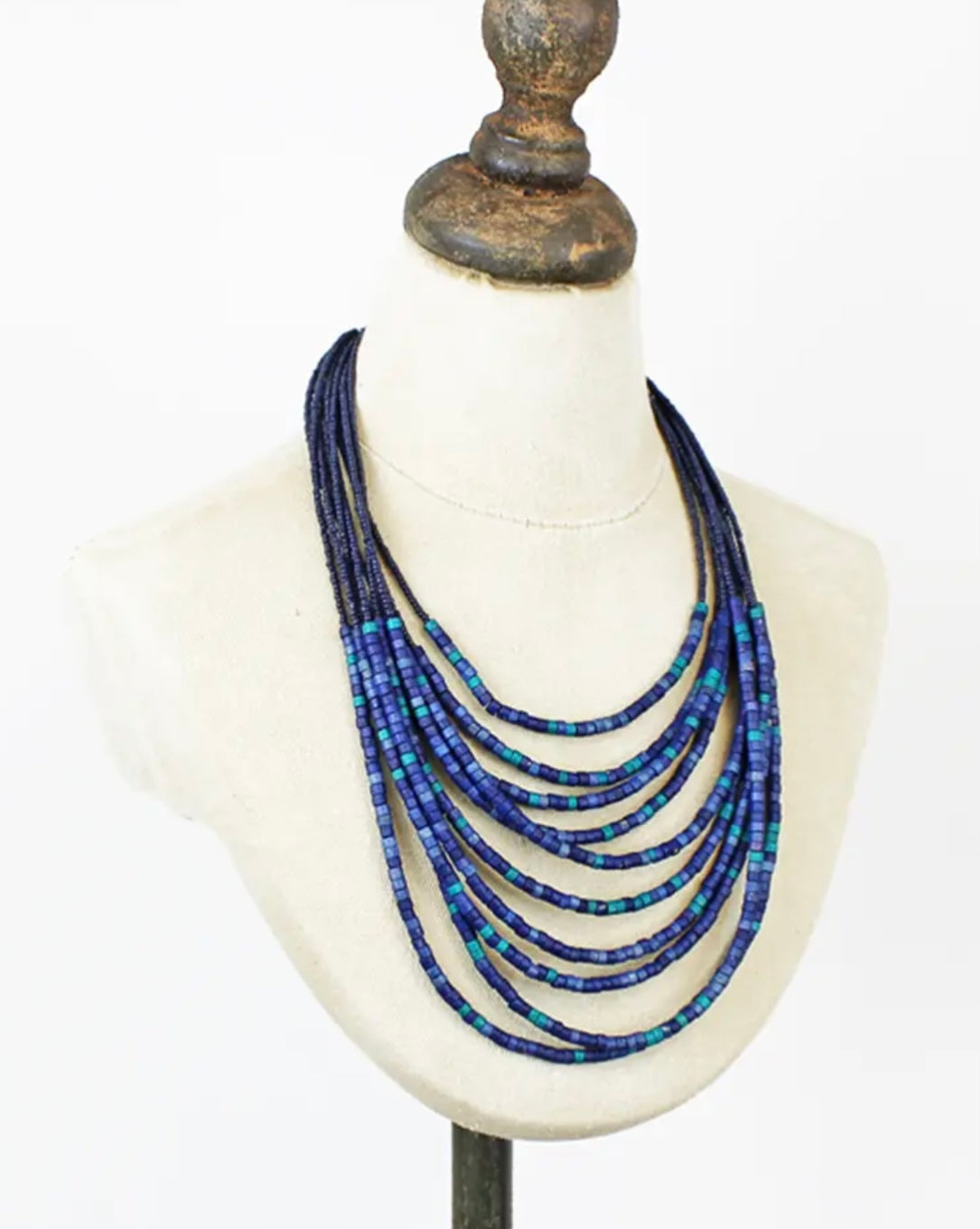 DC6510 WOODEN BEAD COLLAR NECKLACE