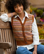 Autumn Days Fairisle Button Through Knitted Vest