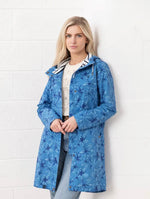 Long Beachcomber Jacket - Marine Blue Floral