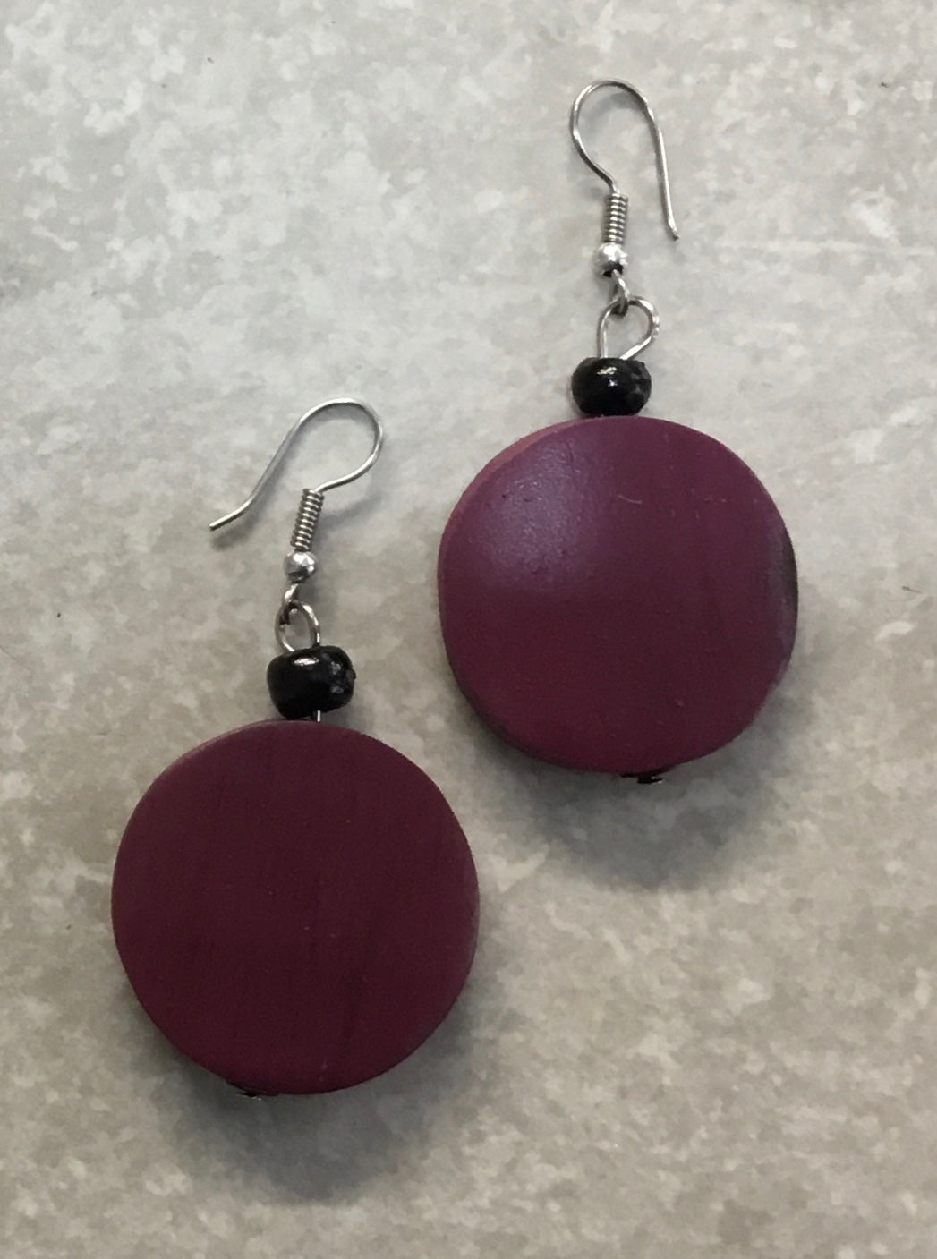 FB1510 Wooden Disc Earrings