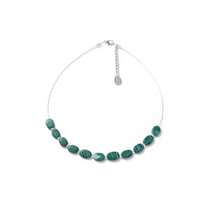 Marbled Ceramic Ovals Links Necklace