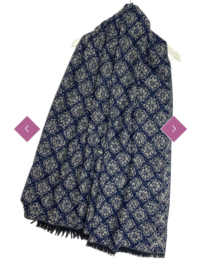 1412 Floral Geometric Print warm Scarf