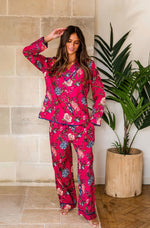 IN2267 Fuchsia Floral Pyjamas