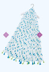 7947 Blueberry Print Tassel Scarf